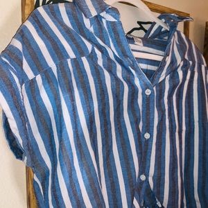Striped chambray style top